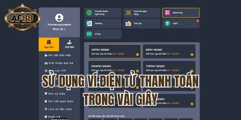 Sử dụng ví điện tử thanh toán trong vài giây
